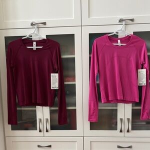 Lululemon Swiftly Tech Race Length Set of 2 Sonic Pink and Deep Luxe SZ 8 NWT❤️